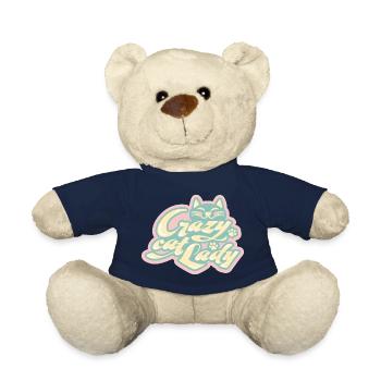 Crazy Cat Lady – Amour de chat ludique - Nounours - bleu marine - Devant