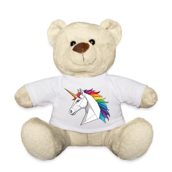 Licorne géométrique avec arc-en-ciel - Nounours - orange doré - Devant