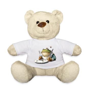 Frosch am Tisch mit Besteck - Teddy - Goldorange - Vorne