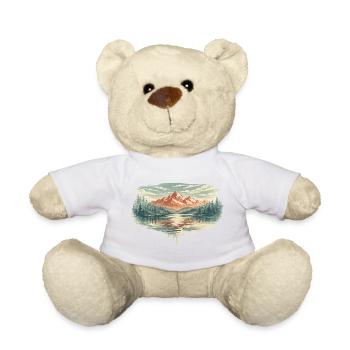 Pastel Mountain Lake - Teddy Bear - golden orange - Front