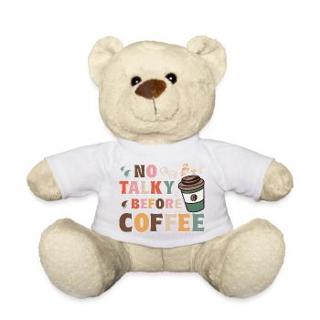 No Talky Before Coffee Funny Tee Sarcastic T-Shirt - Teddy - Goldorange - Vorne
