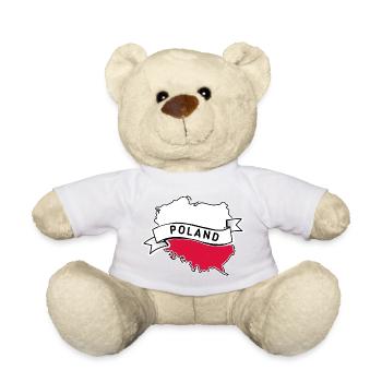 Poland flag with country outline - Teddy Bear - golden orange - Front