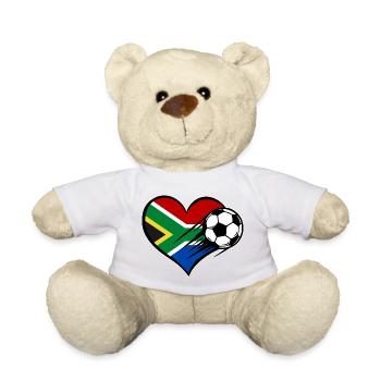 Südafrika Flagge Fußball mit Herz - Teddy - Goldorange - Vorne