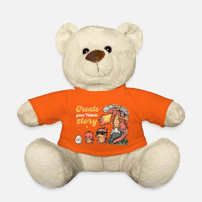 Create Your Future Story Child School Motivation - Teddy Bear - golden orange