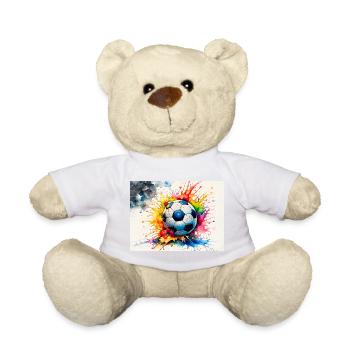 Explosiver Aquarell-Fußball - Teddy - Goldorange - Vorne