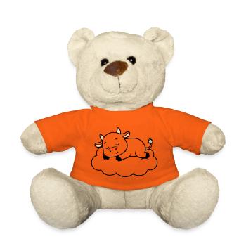 Sleeping Cow Cloud Dream Baby - Teddy Bear - golden orange - Front