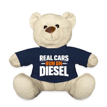 Real Cars Run on Diesel - Teddy Bear - french navy - Front