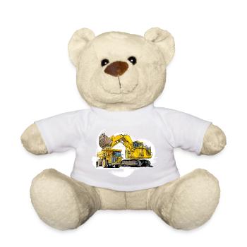Mega machines on the construction site - Teddy Bear - golden orange - Front