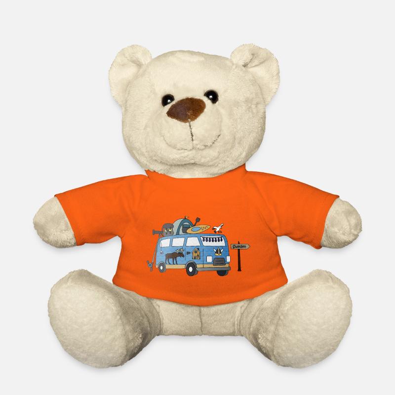 Elch und Camper Abenteuer Schweden - Teddy - Goldorange