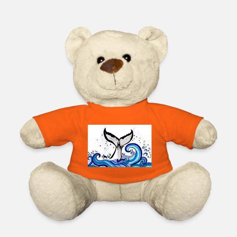 Whale fin sea poster - Teddy Bear - golden orange