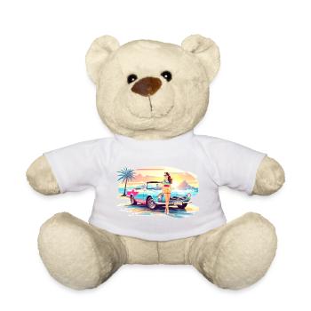 Girl with sports car 2 - Teddy Bear - golden orange - Front