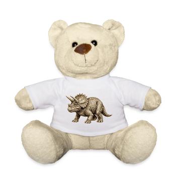 Triceratops Illustration im Vintage-Stil - Teddy - Goldorange - Vorne