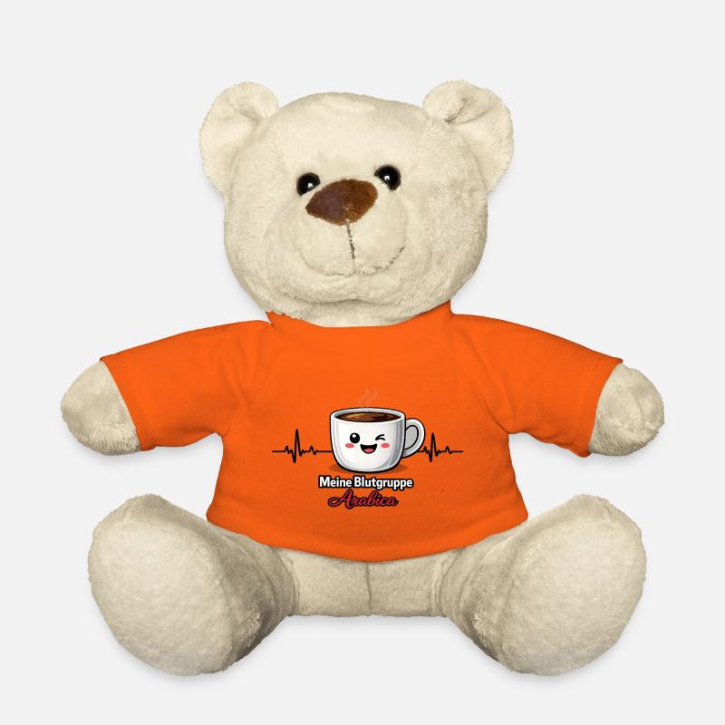 Meine Blutgruppe Arabica-Kaffeetrinker Spruch - Teddy - Goldorange