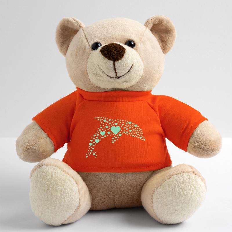 Dolphin Heart Pattern Teddy Bear