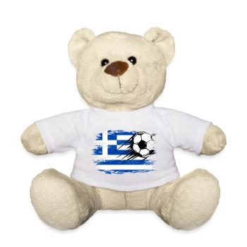 Greece flag football used - Teddy Bear - golden orange - Front