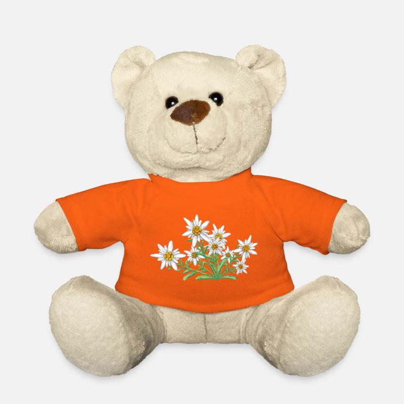 L’Edelweiss, Fleur des Alpes, Fleur de Suisse - Nounours - orange doré