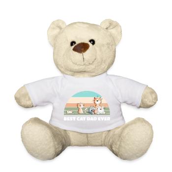Best Cat Dad Cats Dad Vintage Cat Lover - Teddy Bear - golden orange - Front