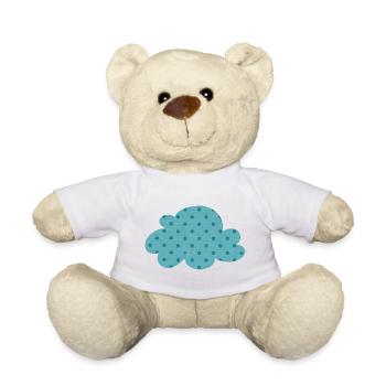 Nuage Points Points Météo Crèche Décoration Enfants - Nounours - orange doré - Devant