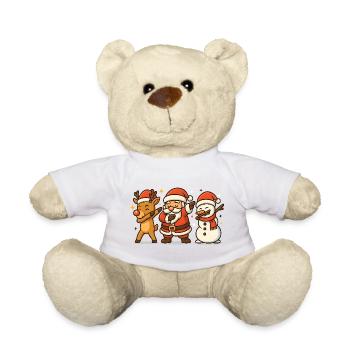 Weihnachtsmann Rentier Schneemann Dabbing - Teddy - Goldorange - Vorne