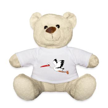 Cigogne Rigolote En Bande Dessinée - Nounours - orange doré - Devant