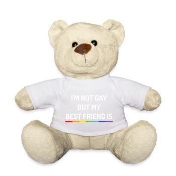 Mois de la fierté - Je ne suis pas gay mais mon meilleur ami est - Nounours - orange doré - Devant