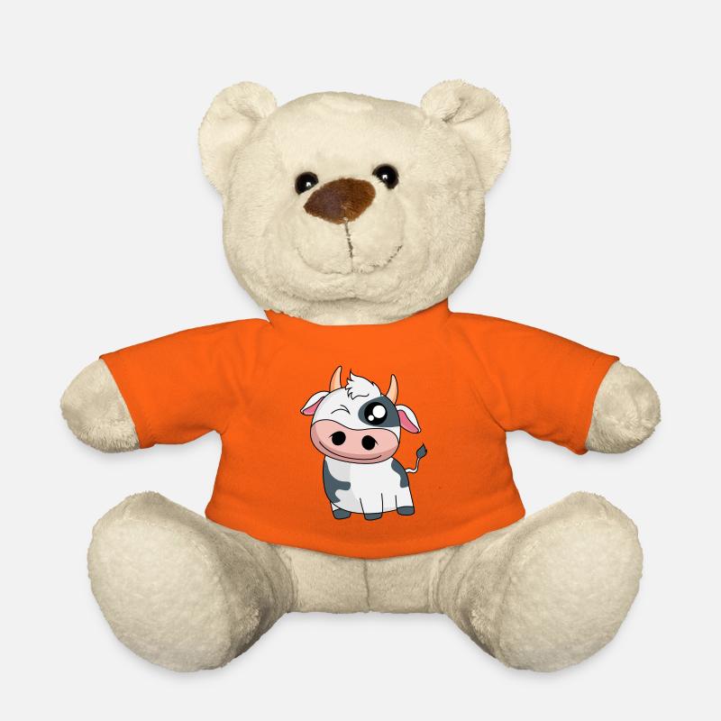 Lächelnde Süße Milchkuh - Teddy - Goldorange