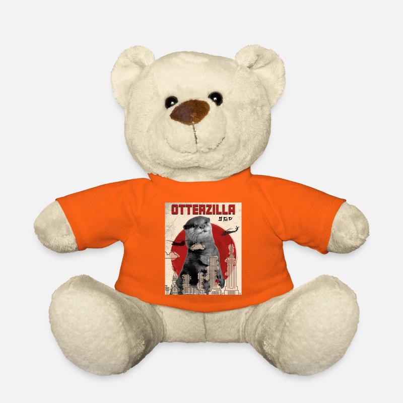 Otterzilla Filmplakat mit Otter Geschenkidee - Teddy - Goldorange