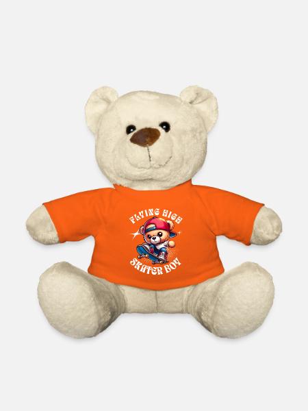 Skater teddy bear on skateboard - Teddy Bear - golden orange