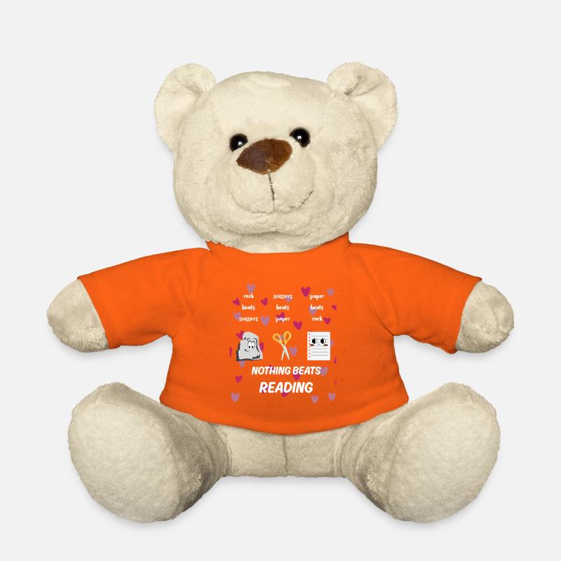 Rien ne vaut la lecture de pierre, de papier, de ciseaux - Nounours - orange doré