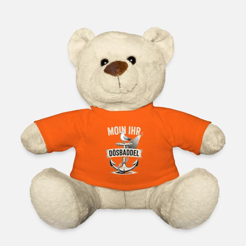  Moin Ihr Dösbaddel Maritimer Spruch Möwe Anker - Teddy - Goldorange