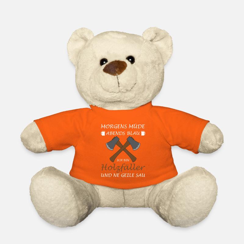 Waldarbeiter Holzfäller Forstwirt Bäume fällen - Teddy - Goldorange