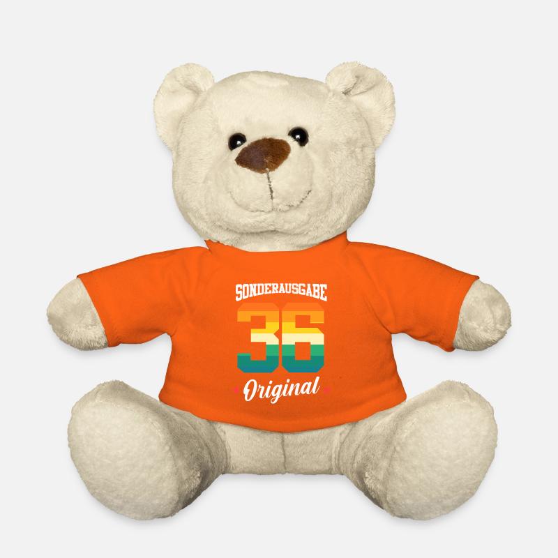 36 Birthday - Teddy Bear - golden orange