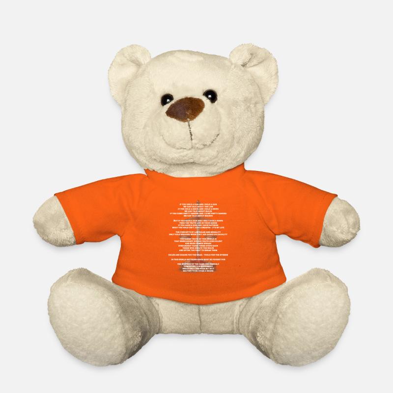 Philosophical reflection on justice and power - Teddy Bear - golden orange