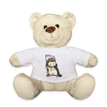 Hedgehog Halloween Grim Reaper - Teddy Bear - golden orange - Front