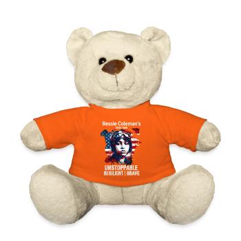Bessie Coleman Courageous aviation pioneer - Teddy Bear - golden orange - Front