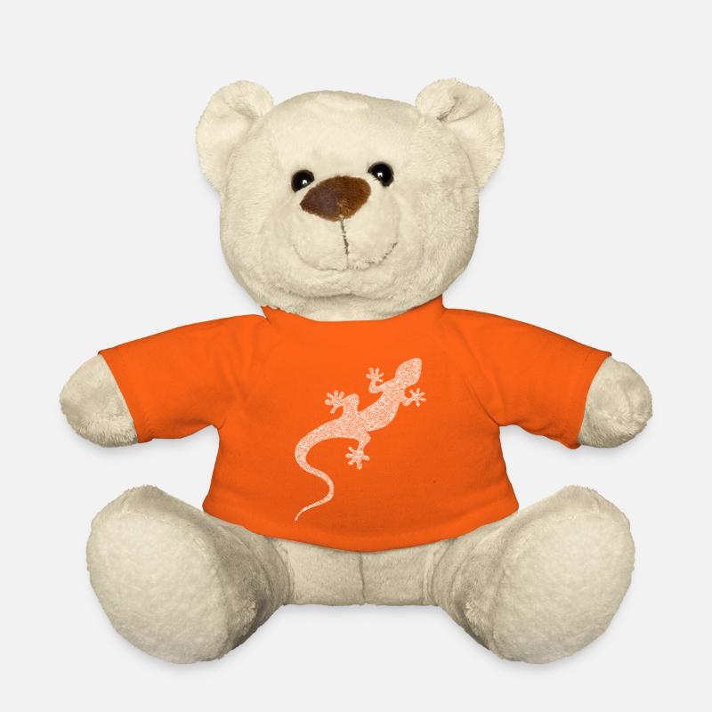 Die weiße Eidechse - Teddy - Goldorange