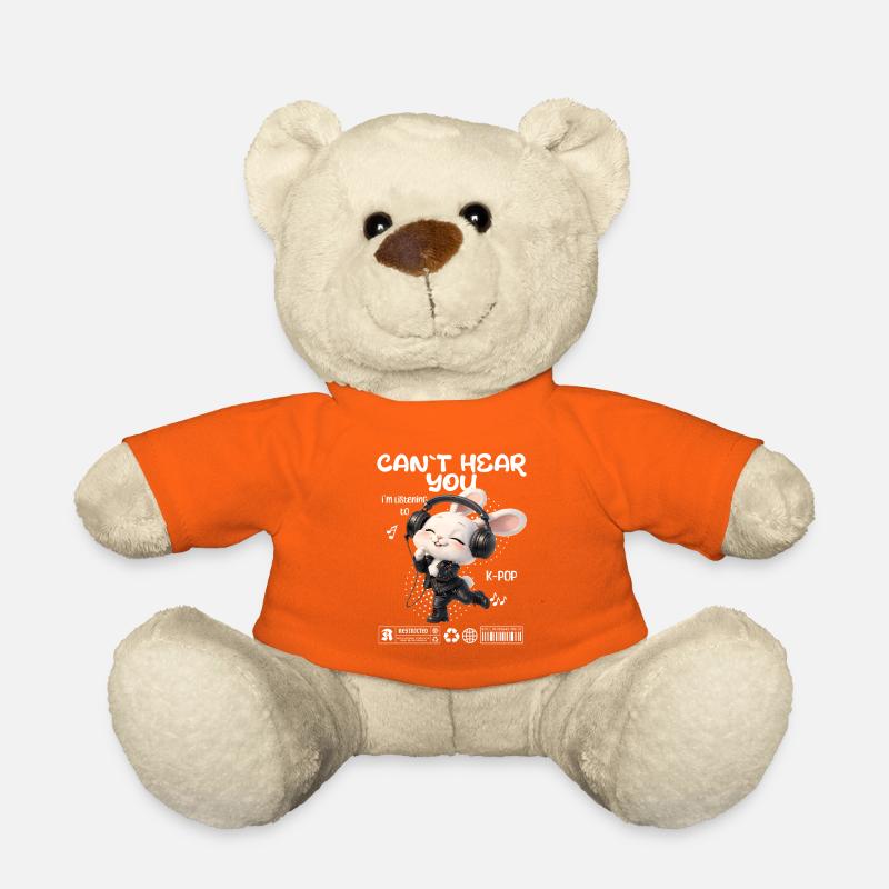 K-Pop Häschen mit Kopfhörern - Teddy - Goldorange