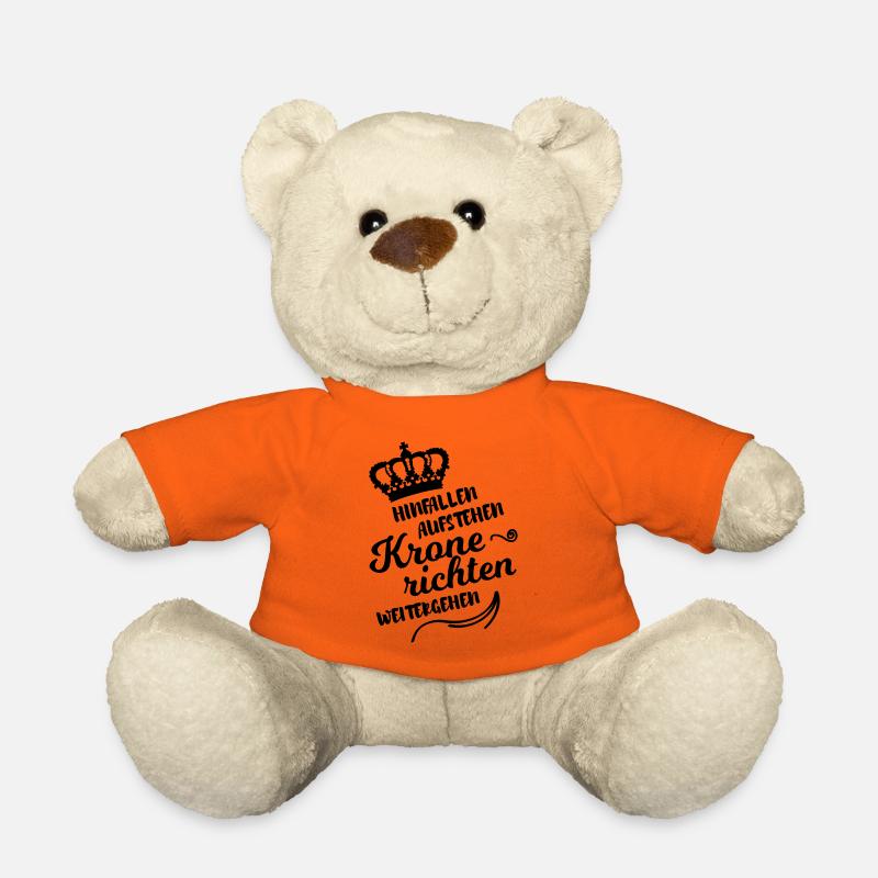 hinfallen Krone richten weitergehen lustig Spruch - Teddy - Goldorange