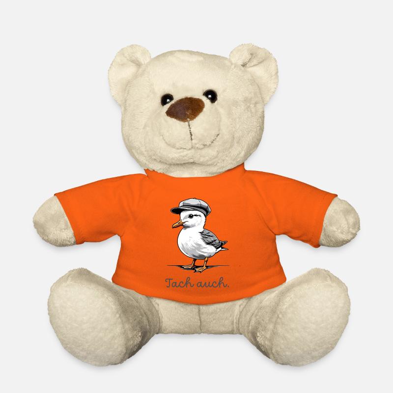 Süße norddeutsche Möwe "Tach auch" - Teddy - Goldorange