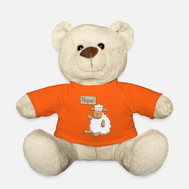 Non! - moutons protestataires - Nounours - orange doré