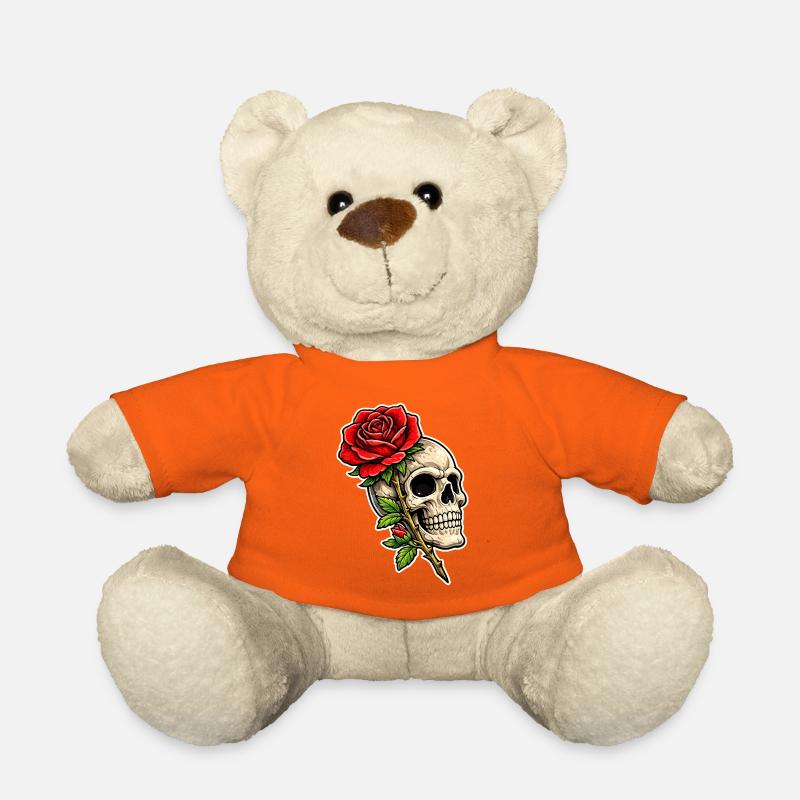 Skull - Teddy Bear - golden orange