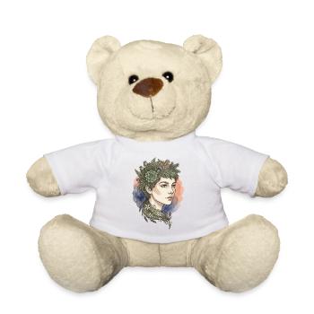 Floral Portrait Nymph Watercolor Beauty Charm - Teddy Bear - golden orange - Front