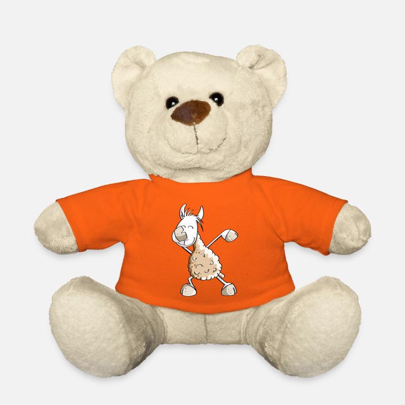 Dab Dance Lama - Dabbing Alpaca - Fun Comic - Nounours - orange doré