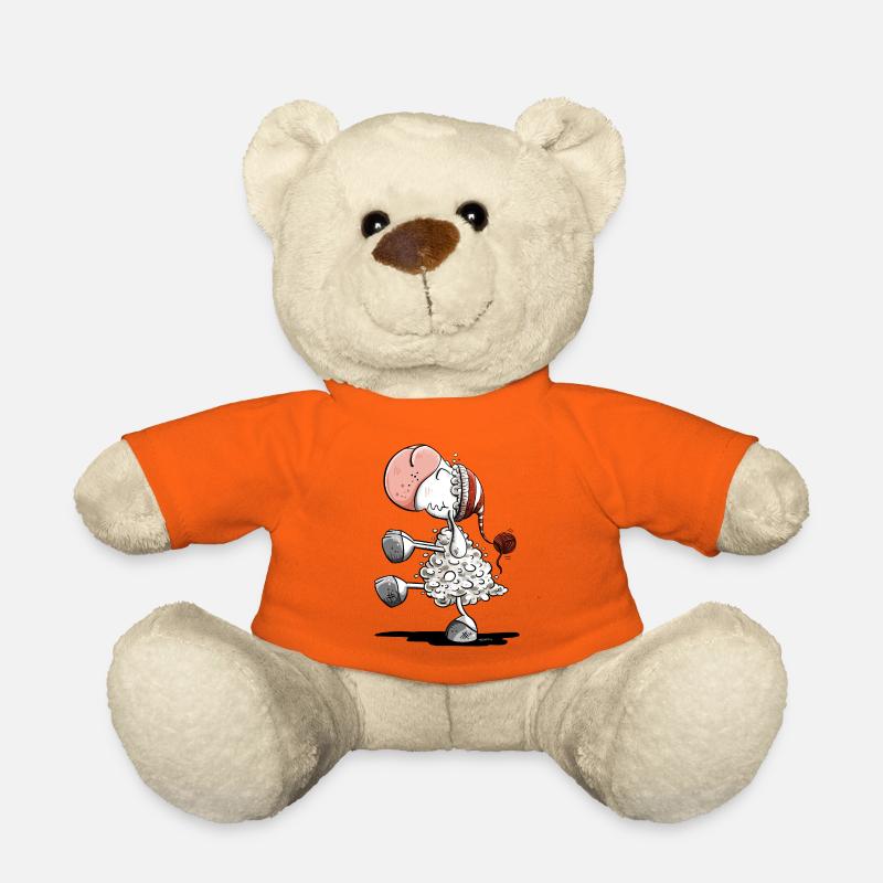 Schlafwandler Schaf mit Schlafmütze - Teddy - Goldorange