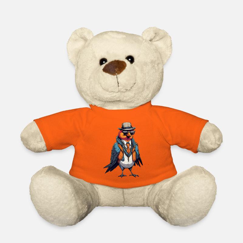 Oiseau cool - Nounours - orange doré