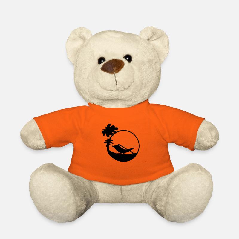 sonne palmen silhouette liegestuhl strandstuhl url - Teddy - Goldorange
