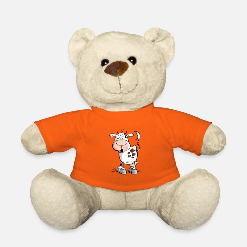 Witzige Comic Kuh - Kühe - Teddy - Goldorange