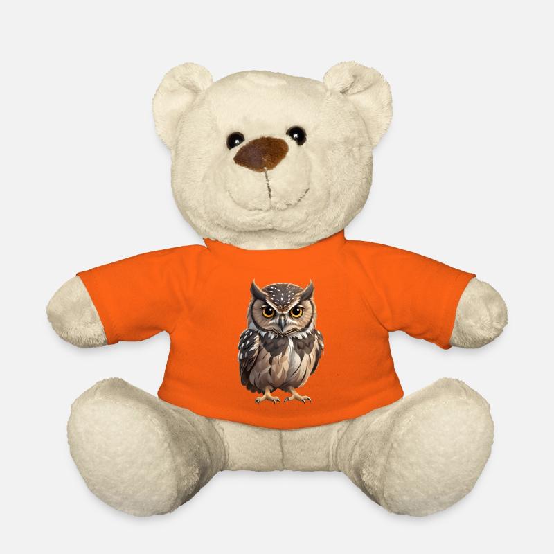 Junge braune Eule - Teddy - Goldorange