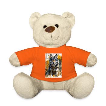 Illustration eines Wolfes - Teddy - Goldorange - Vorne