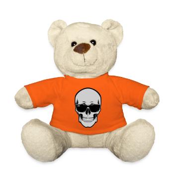Skull with Sunglasses Graphic - Teddy Bear - golden orange - Front
